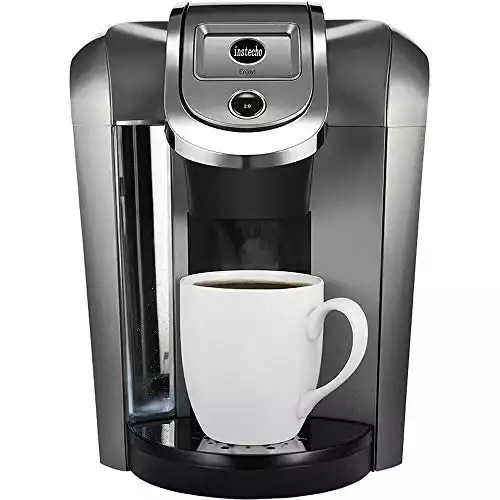 Keurig K550 Coffee Maker Single Serve 2.0 Brewing System with Top Needle Cleaning Maintenance Accessory and My K-Cup Reusable Coffee Filter, Platinum