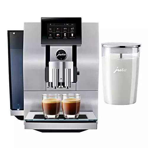 Jura Z8 Automatic One-Touch P.E.P. Coffee Machine with Touch Screen Display and Glass Milk Container Bundle (2 Items)