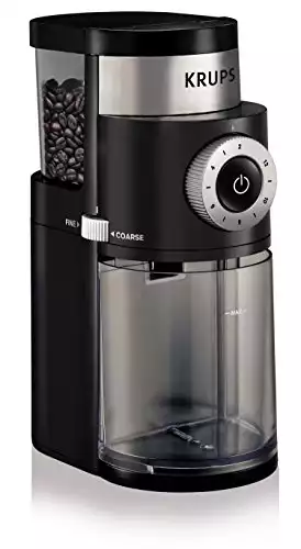 KRUPS 8000035978 GX5000 Professional Electric Coffee Burr Grinder with Grind Size and Cup Selection, 7-Ounce, Black