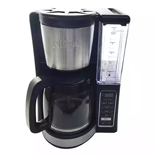 Ninja Coffee Brewer 12-Cup Capacity Carafe Dishwasher Safe Programmable Coffee Maker Bar Reusable Filter CE200 (Renewed)