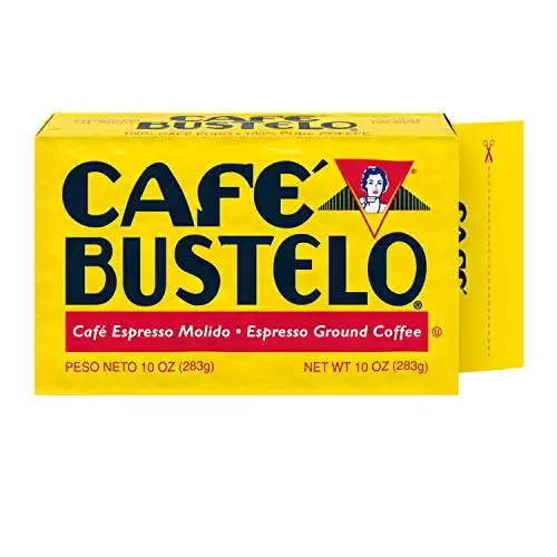 Café Bustelo Espresso Dark Roast Ground Coffee Brick, 10 Ounces (Pack of 24)